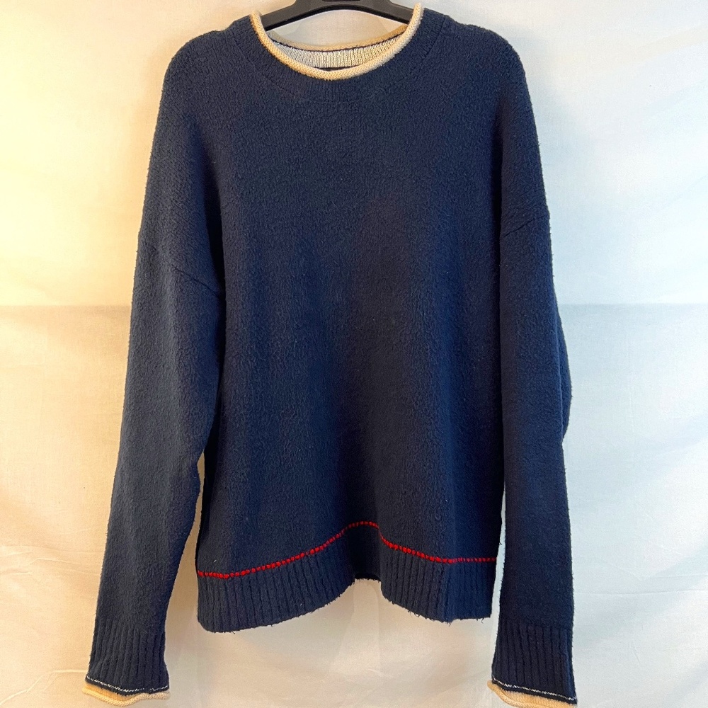 3.1 Phillip Lim - FW17 - Navy Plaited Boxy Sweater - Medium